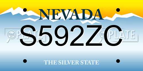 S592ZC Nevada License Plate