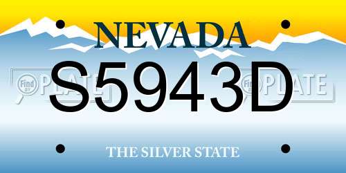 S5943D Nevada License Plate