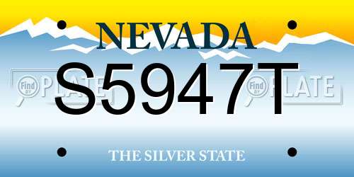 S5947T Nevada License Plate