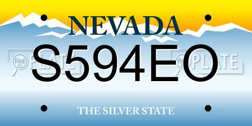 S594EO Nevada License Plate