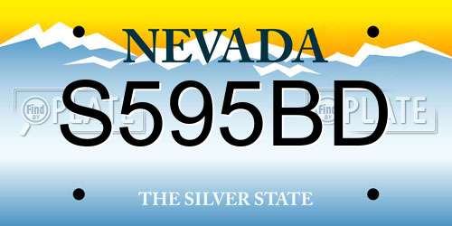 S595BD Nevada License Plate