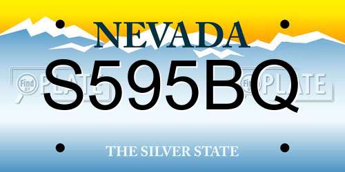 S595BQ Nevada License Plate