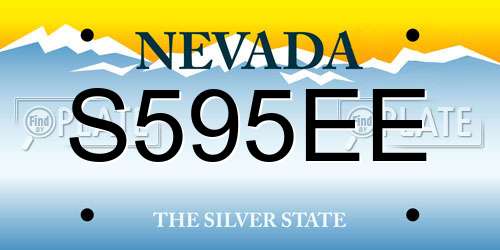 S595EE Nevada License Plate