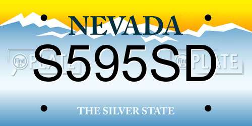 S595SD Nevada License Plate