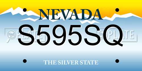 S595SQ Nevada License Plate