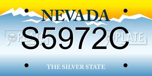 S5972C Nevada License Plate