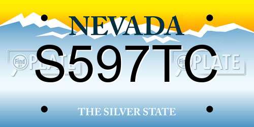 S597TC Nevada License Plate