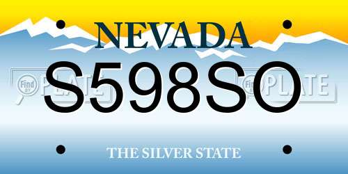 S598SO Nevada License Plate