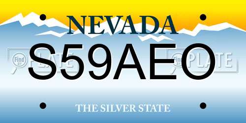 S59AEO Nevada License Plate