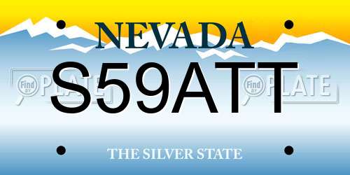 S59ATT Nevada License Plate