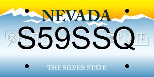 S59SSQ Nevada License Plate