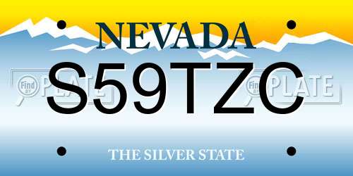 S59TZC Nevada License Plate