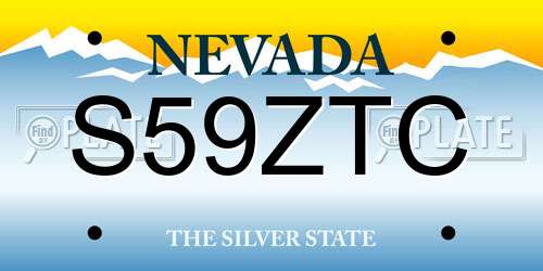 S59ZTC Nevada License Plate