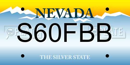 S60FBB Nevada License Plate