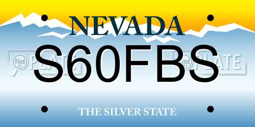 S60FBS Nevada License Plate