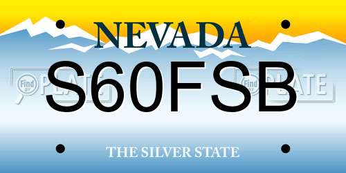 S60FSB Nevada License Plate