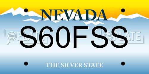 S60FSS Nevada License Plate