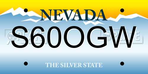 S60OGW Nevada License Plate