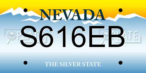 S616EB Nevada License Plate