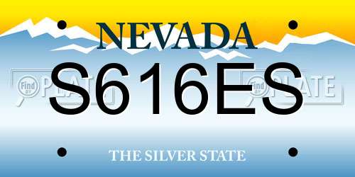 S616ES Nevada License Plate