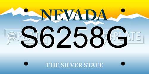 S6258G Nevada License Plate
