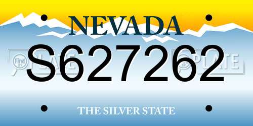 S627262 Nevada License Plate