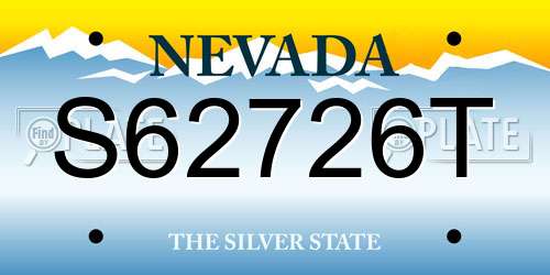 S62726T Nevada License Plate