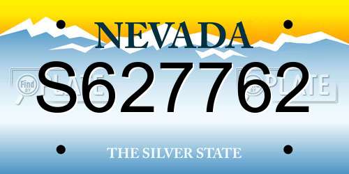 S627762 Nevada License Plate