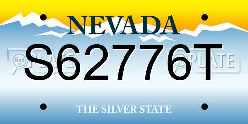 S62776T Nevada License Plate