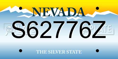 S62776Z Nevada License Plate