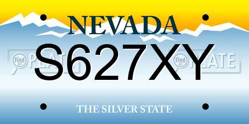 S627XY Nevada License Plate