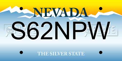 S62NPW Nevada License Plate