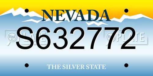S632772 Nevada License Plate