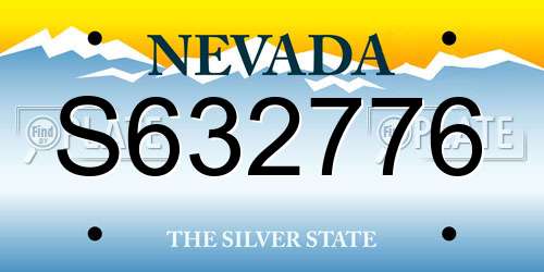 S632776 Nevada License Plate