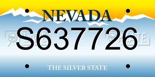 S637726 Nevada License Plate