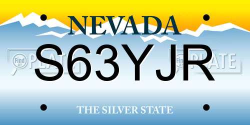 S63YJR Nevada License Plate