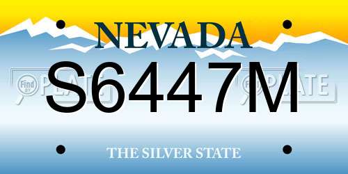 S6447M Nevada License Plate