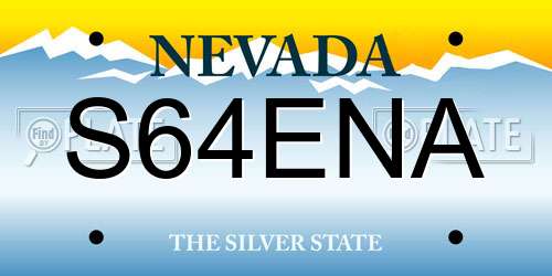 S64ENA Nevada License Plate
