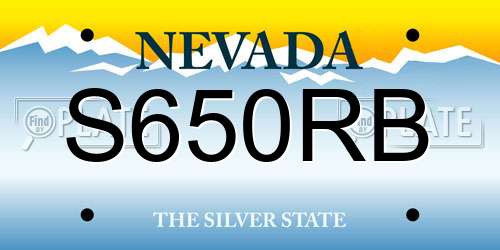 S650RB Nevada License Plate