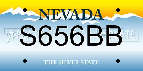 S656BB Nevada License Plate