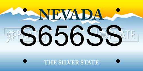 S656SS Nevada License Plate