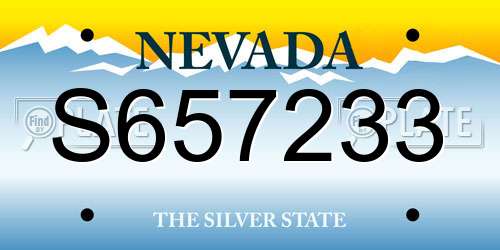 S657233 Nevada License Plate