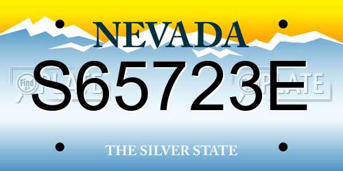 S65723E Nevada License Plate