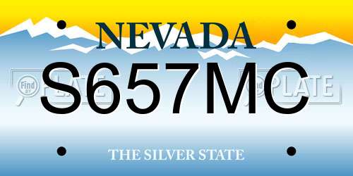 S657MC Nevada License Plate