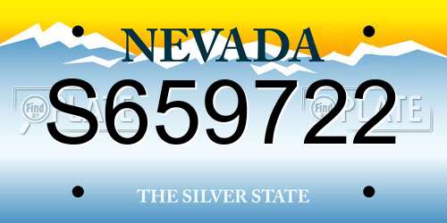 S659722 Nevada License Plate