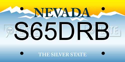 S65DRB Nevada License Plate