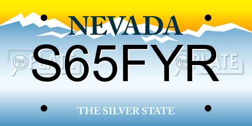 S65FYR Nevada License Plate