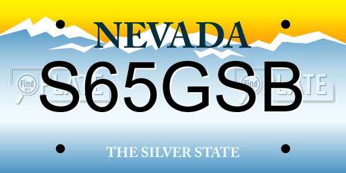 S65GSB Nevada License Plate