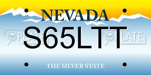 S65LTT Nevada License Plate