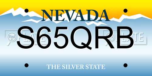 S65QRB Nevada License Plate